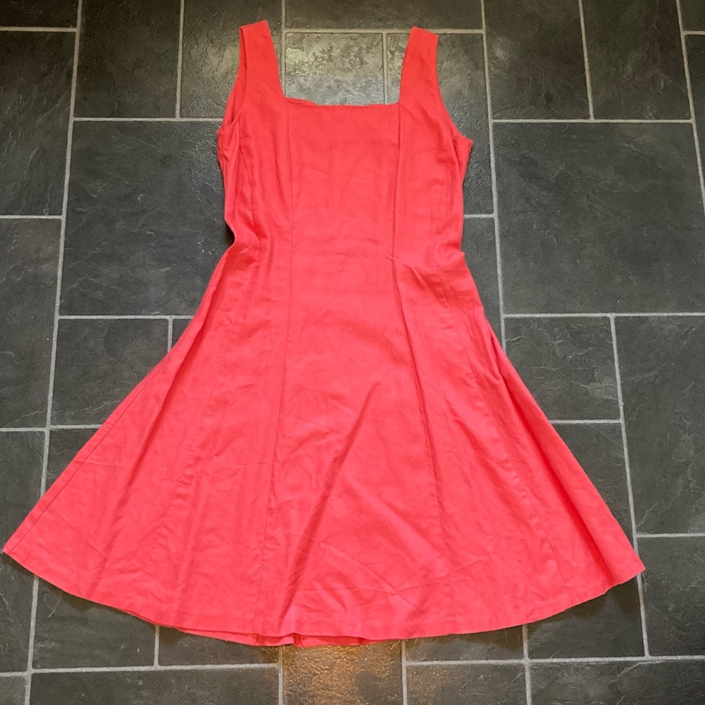 Laura Ashley Coral Pink Linen Mini Dress